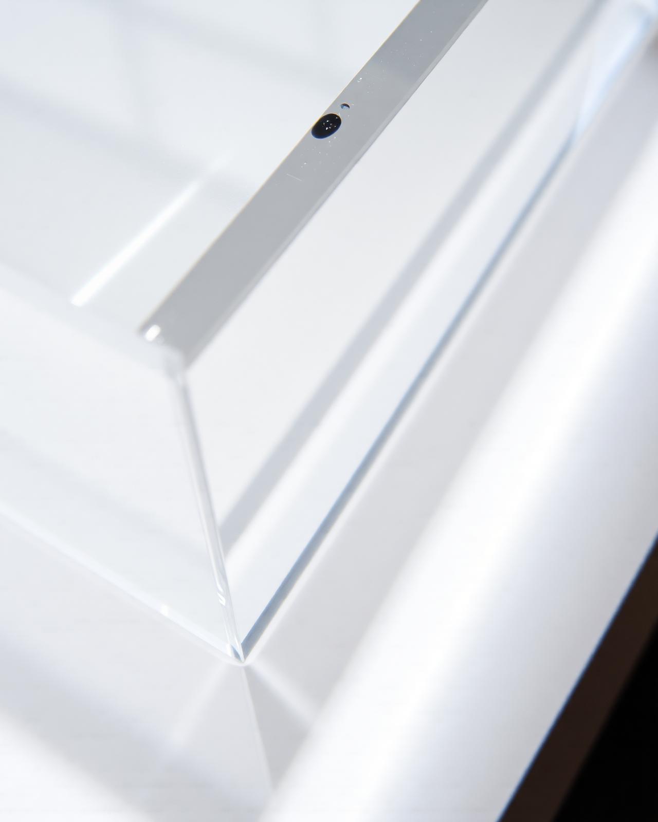 Macro detail of polished clear acrylic