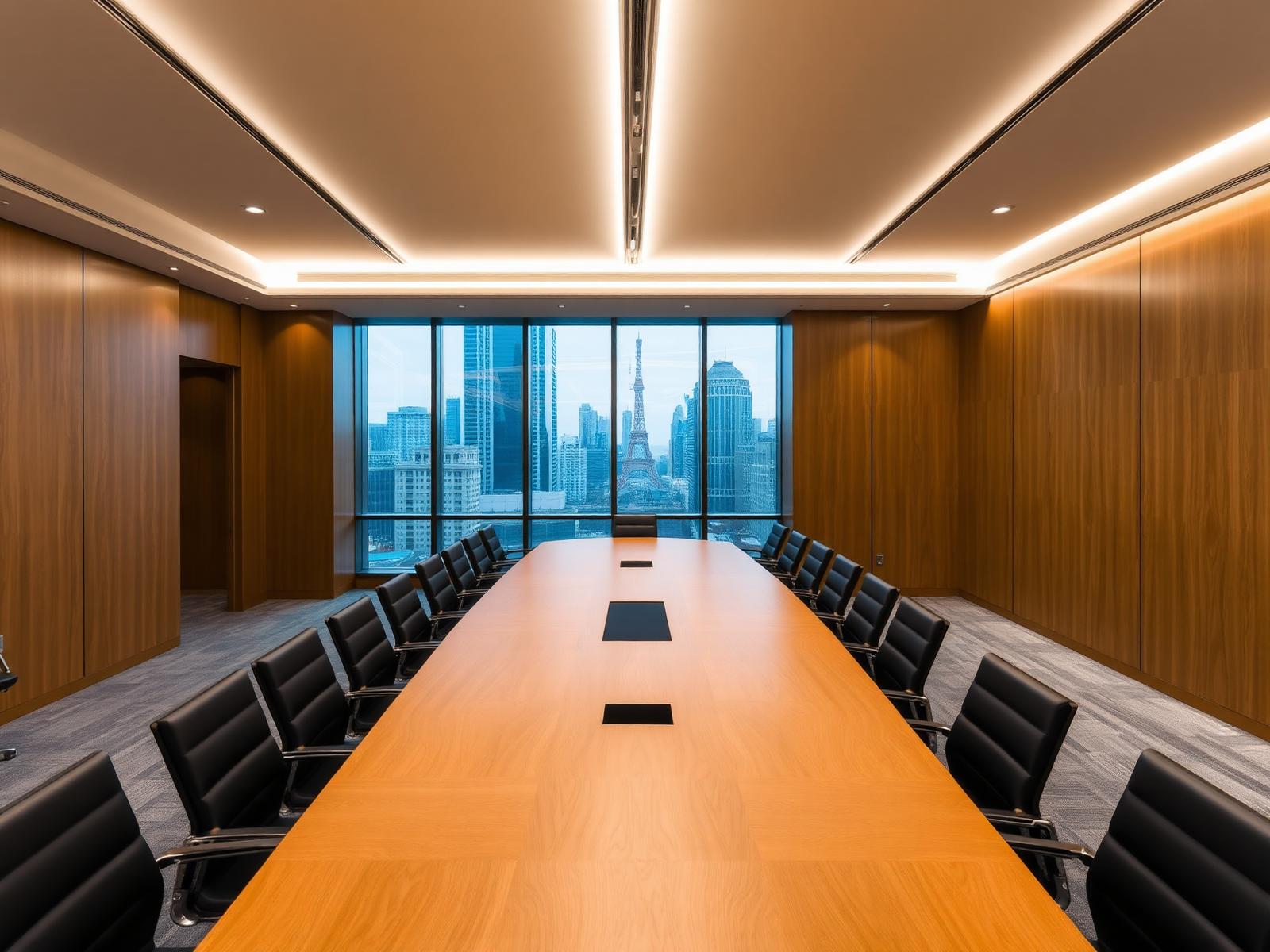 Completed executive boardroom in a corporate fit-out
